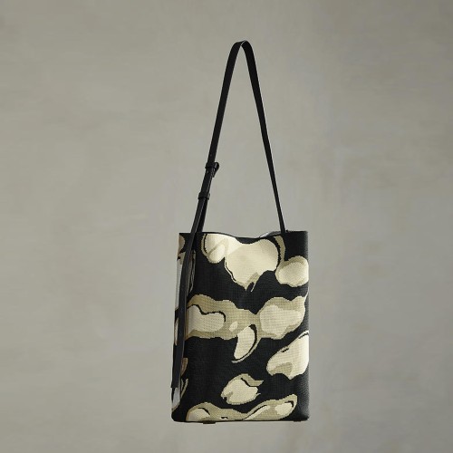 black leather shopper bag